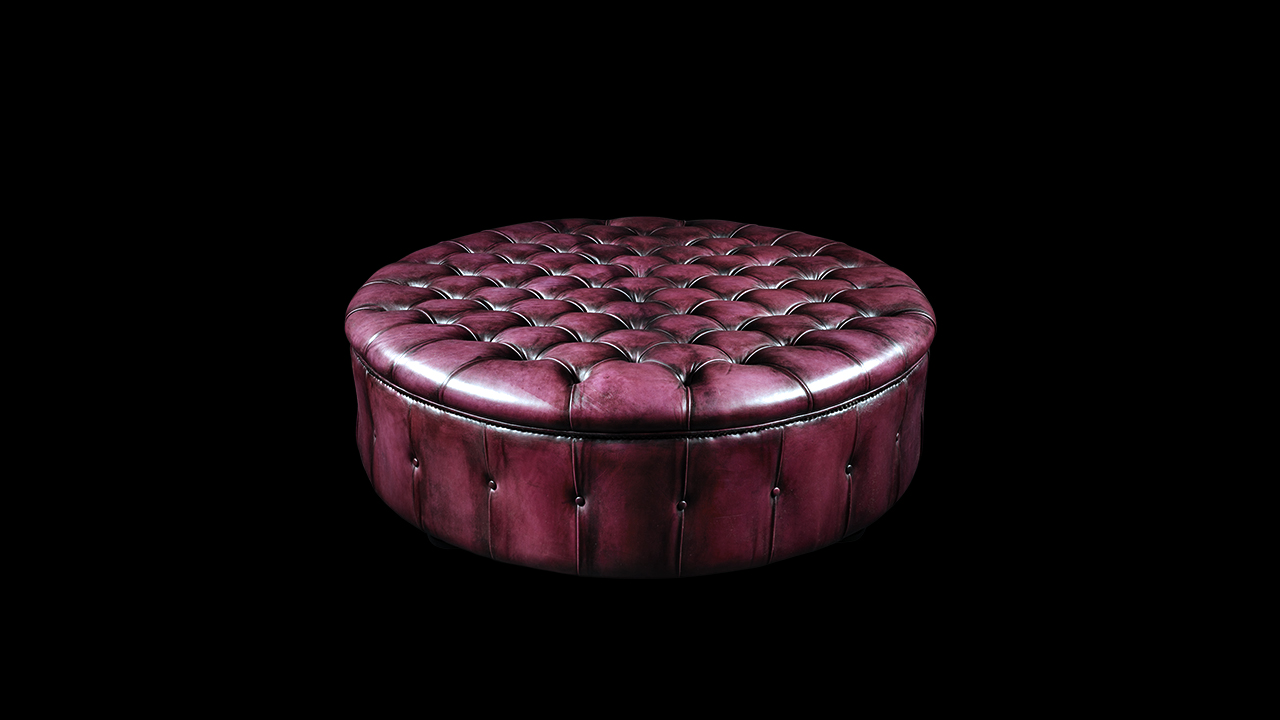 William Blake Chesterfield Ottoman, handmade in England, British design, full grain leather