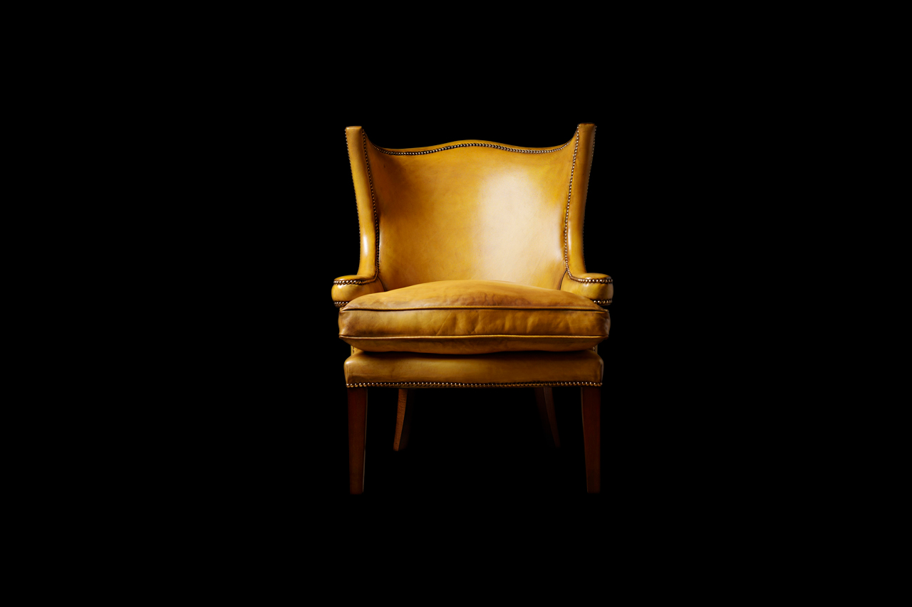 Jonathan Swift Hand-Coloured Leather Yellow Chair