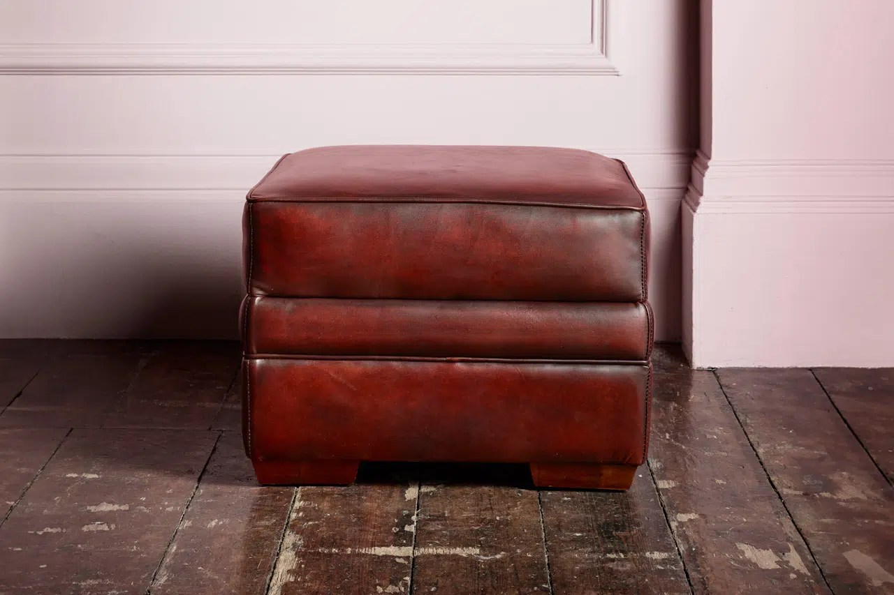 Leather Chesterfield Footstools | Fleming Howland®