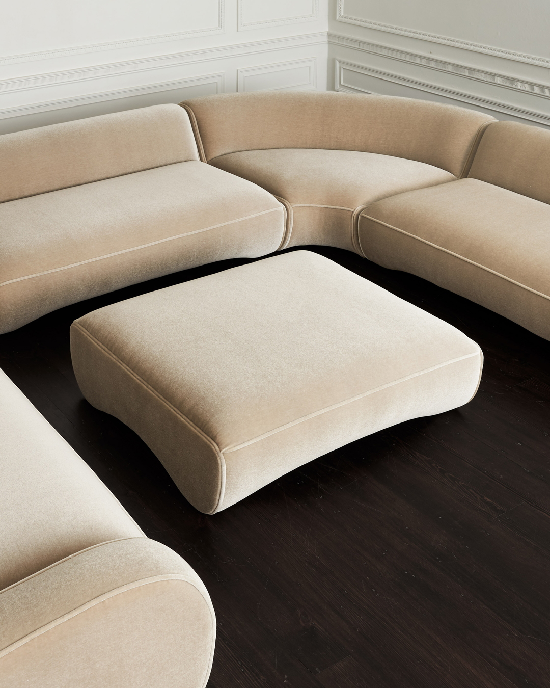 Ribble mohair footstool