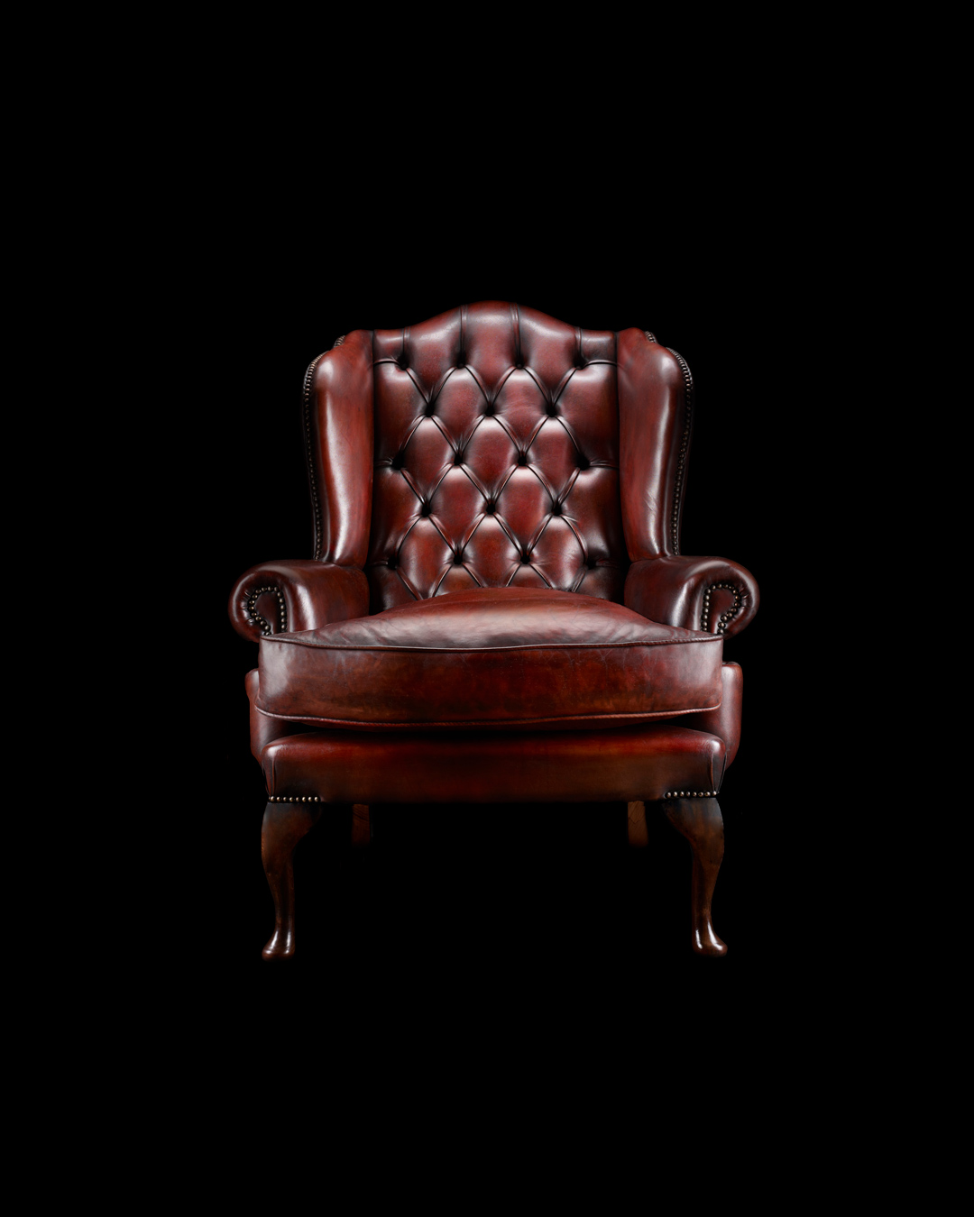James Boswell hand-coloured leather Chesterfield chair