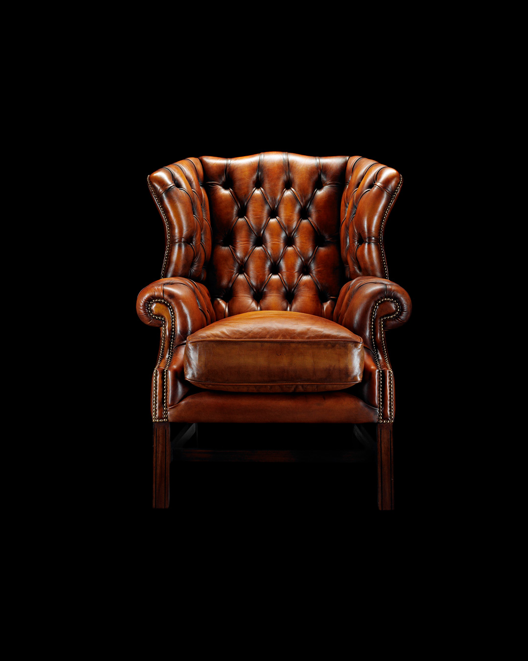 Samuel Johnson hand-coloured leather wingchair