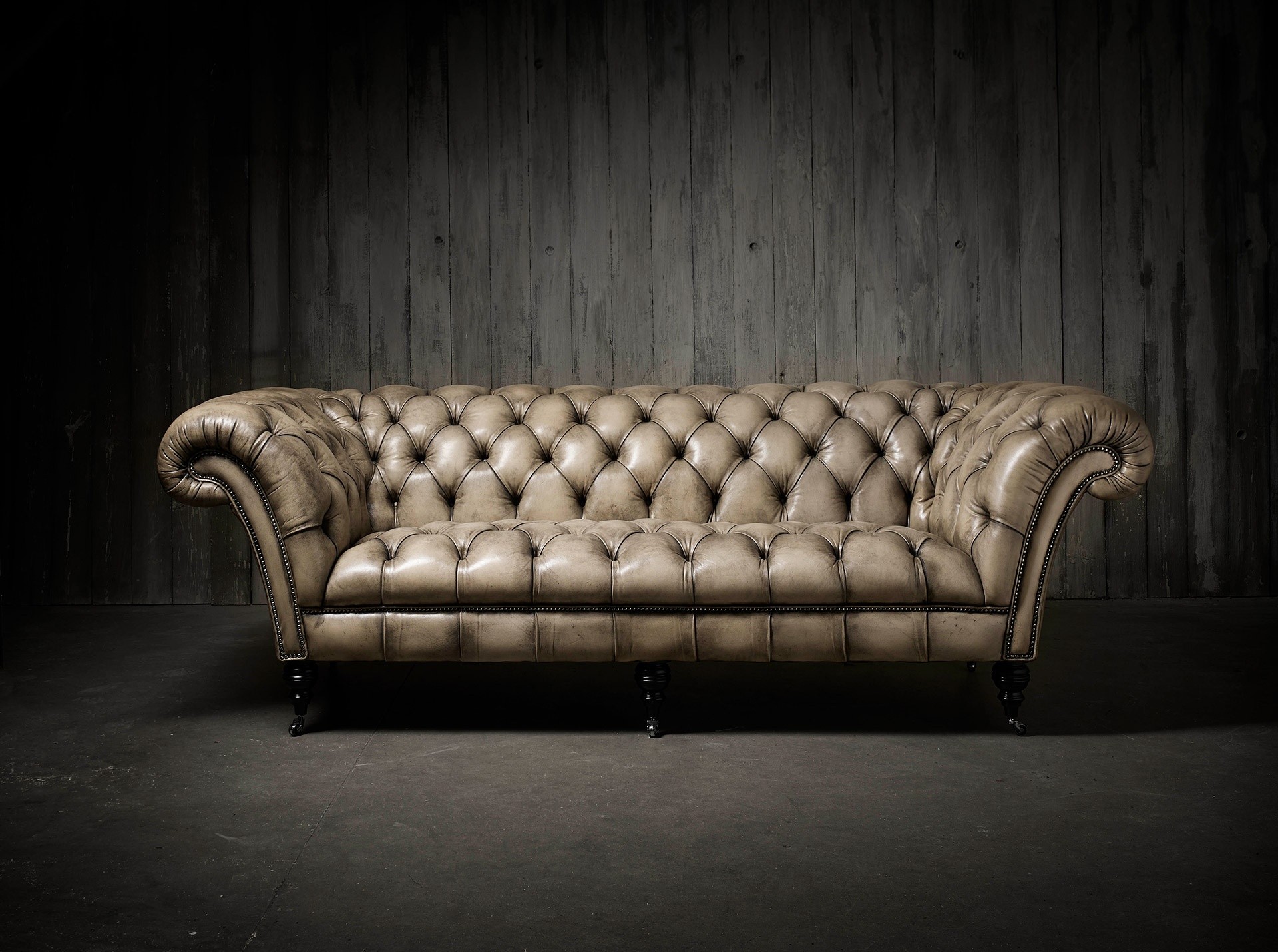 Monochrome Philip Stanhope hand-coloured leather sofa