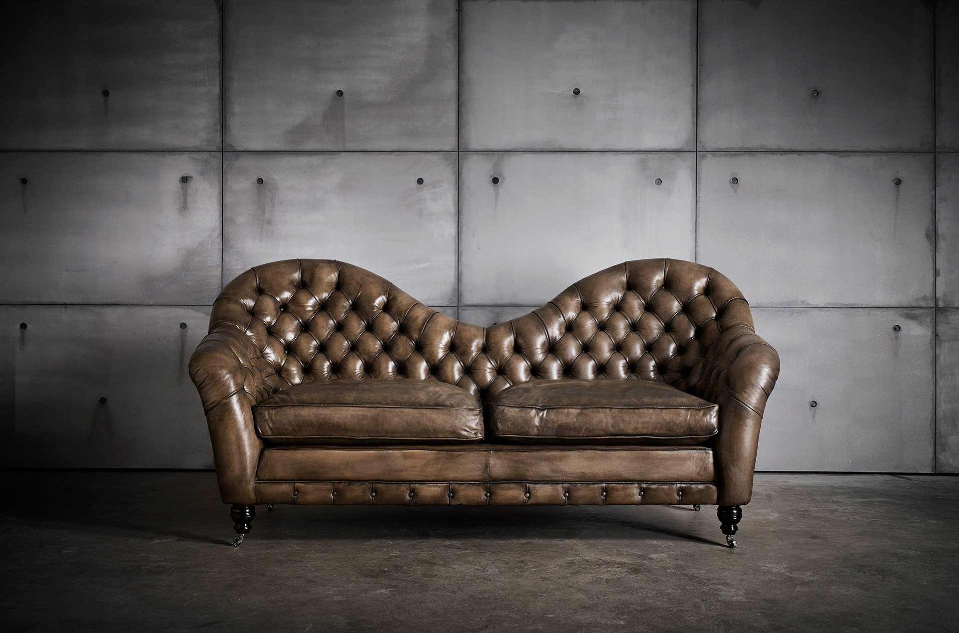 Monochrome Francis Bacon hand-coloured leather sofa