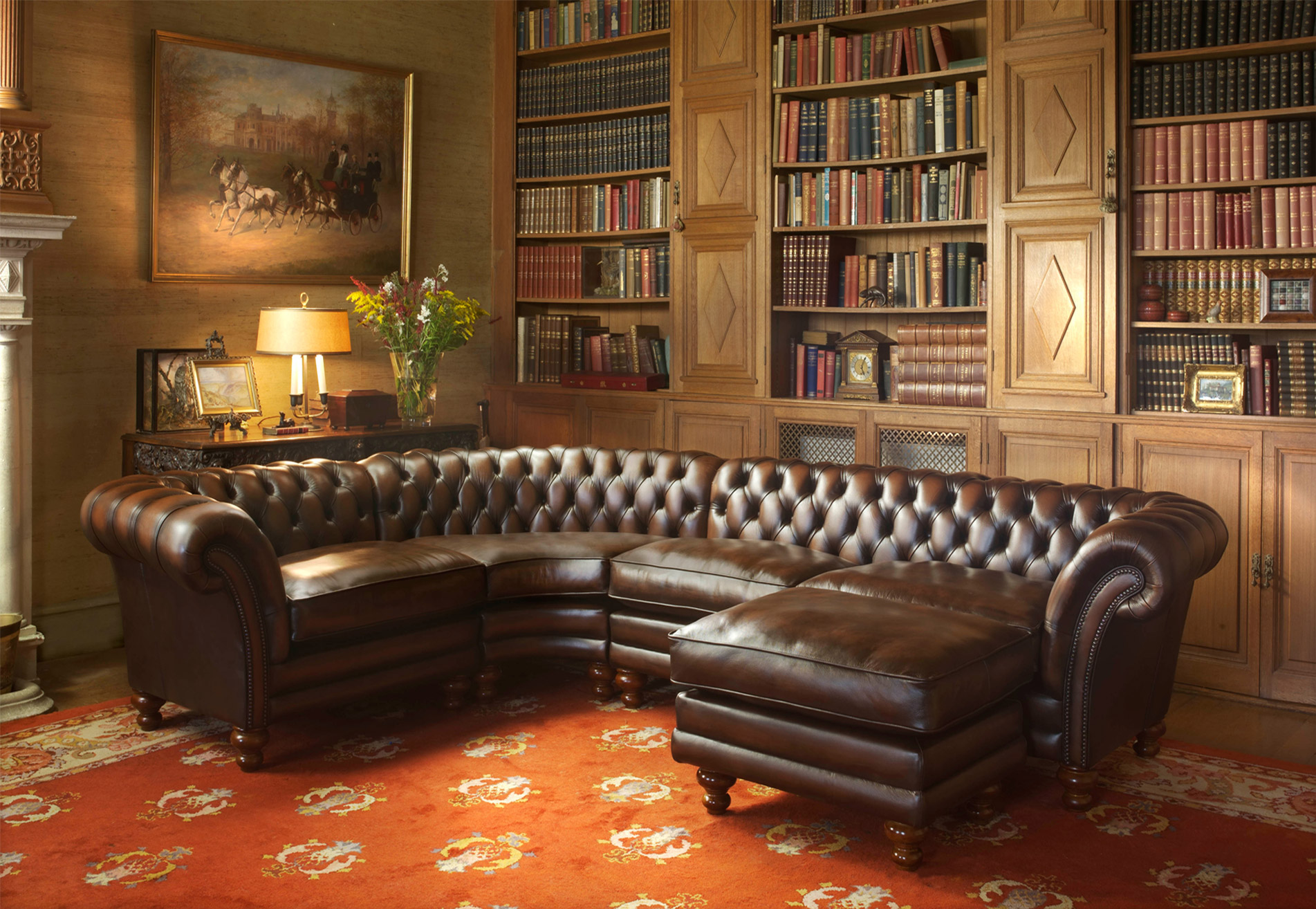 Classic Kingston Antiqued leather sofa